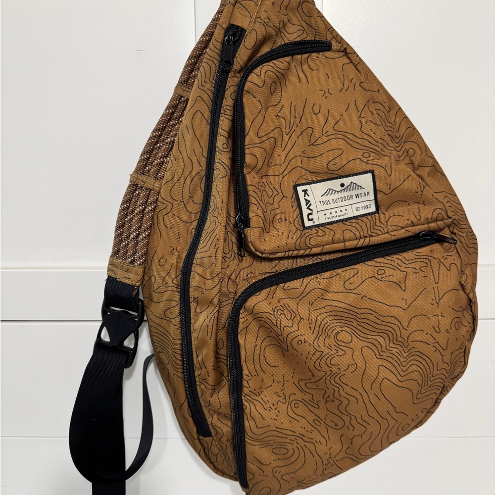 Kavu Brown Topographic Sling Backpack